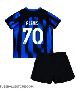 Günstige Inter Milan Alexis Sanchez #70 Heimtrikotsatz Kinder 2023-24 Kurzarm (+ Kurze Hosen)